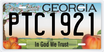 GA license plate PTC1921