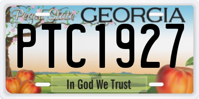 GA license plate PTC1927