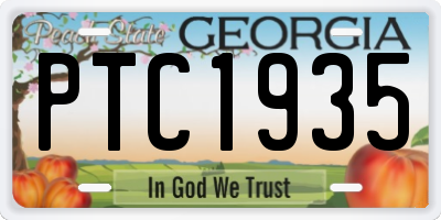 GA license plate PTC1935