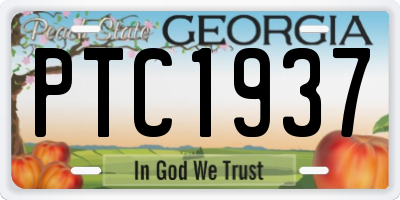 GA license plate PTC1937