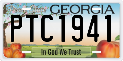 GA license plate PTC1941
