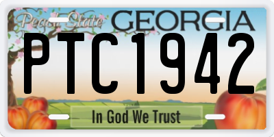 GA license plate PTC1942