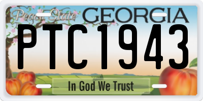 GA license plate PTC1943
