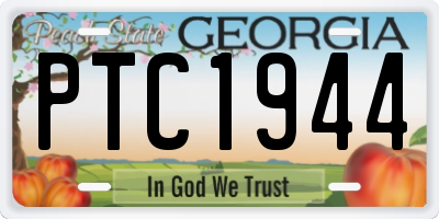 GA license plate PTC1944
