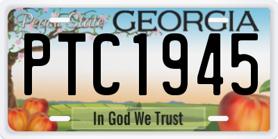 GA license plate PTC1945