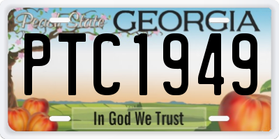 GA license plate PTC1949