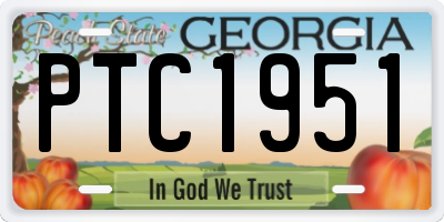GA license plate PTC1951
