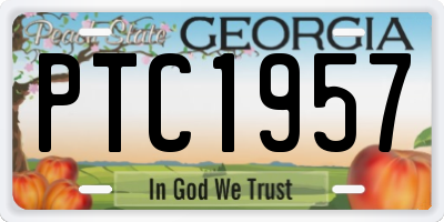 GA license plate PTC1957