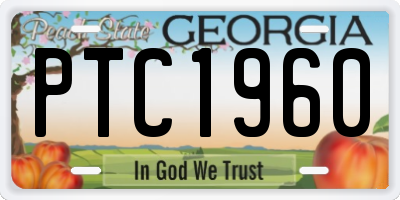 GA license plate PTC1960