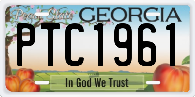 GA license plate PTC1961
