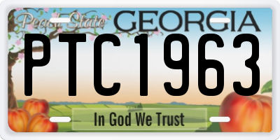 GA license plate PTC1963