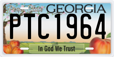 GA license plate PTC1964