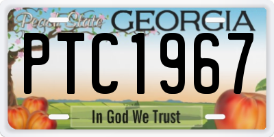 GA license plate PTC1967
