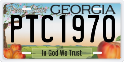 GA license plate PTC1970