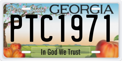 GA license plate PTC1971