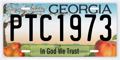GA license plate PTC1973