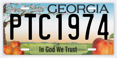 GA license plate PTC1974