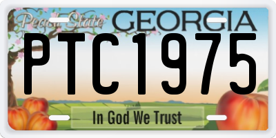 GA license plate PTC1975