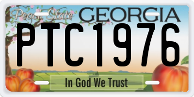 GA license plate PTC1976