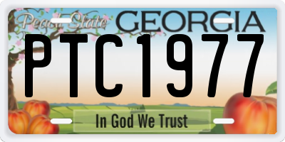 GA license plate PTC1977