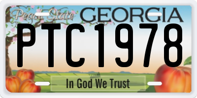 GA license plate PTC1978