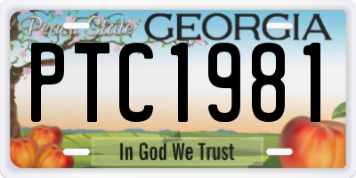 GA license plate PTC1981
