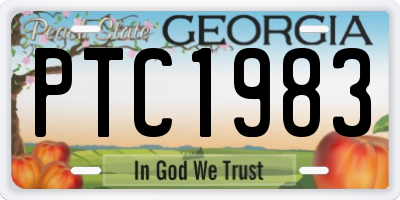 GA license plate PTC1983