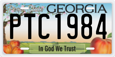 GA license plate PTC1984