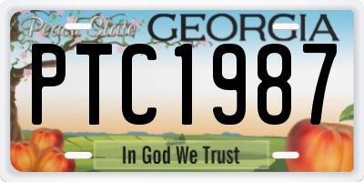 GA license plate PTC1987