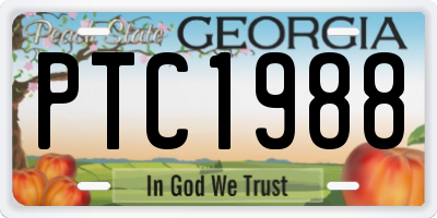 GA license plate PTC1988