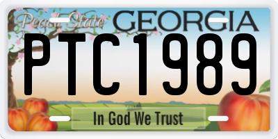 GA license plate PTC1989