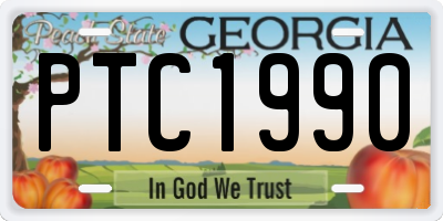 GA license plate PTC1990