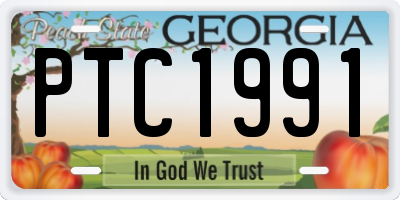 GA license plate PTC1991
