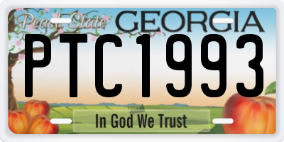 GA license plate PTC1993