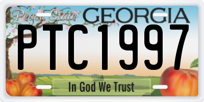 GA license plate PTC1997