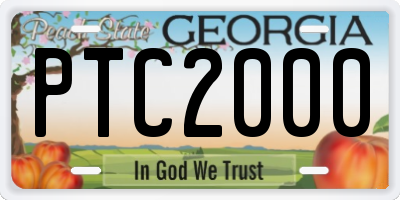GA license plate PTC2000
