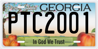 GA license plate PTC2001