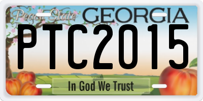 GA license plate PTC2015