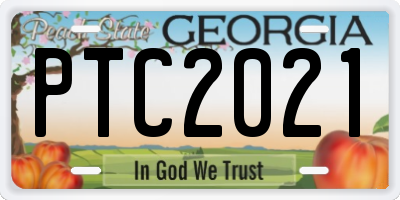 GA license plate PTC2021