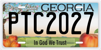 GA license plate PTC2027