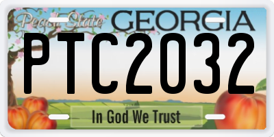 GA license plate PTC2032