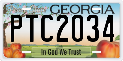 GA license plate PTC2034