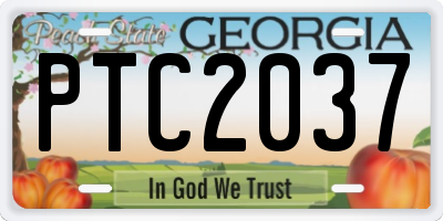 GA license plate PTC2037