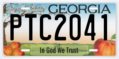 GA license plate PTC2041
