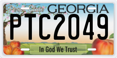 GA license plate PTC2049