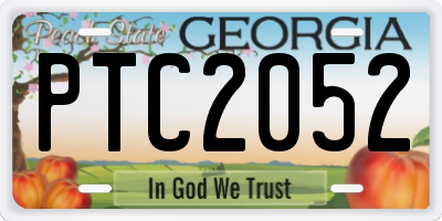 GA license plate PTC2052
