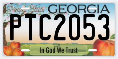 GA license plate PTC2053