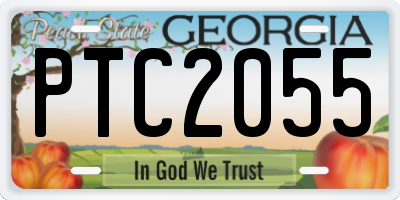 GA license plate PTC2055