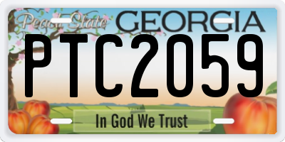 GA license plate PTC2059