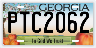 GA license plate PTC2062